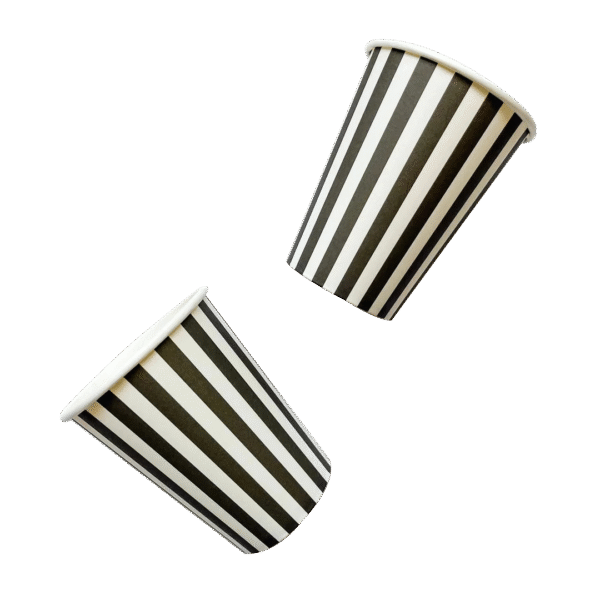 Black paper cups packaging