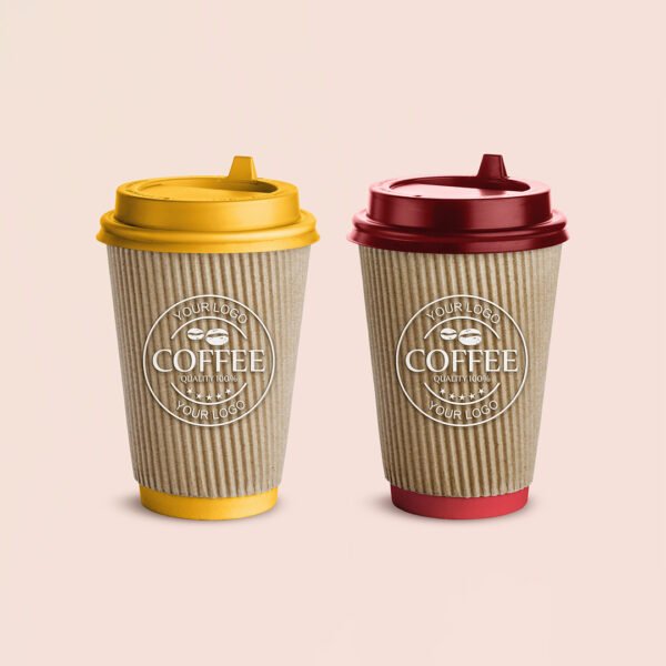 Cardboard coffee cups packaging