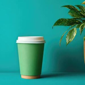 Green paper cups