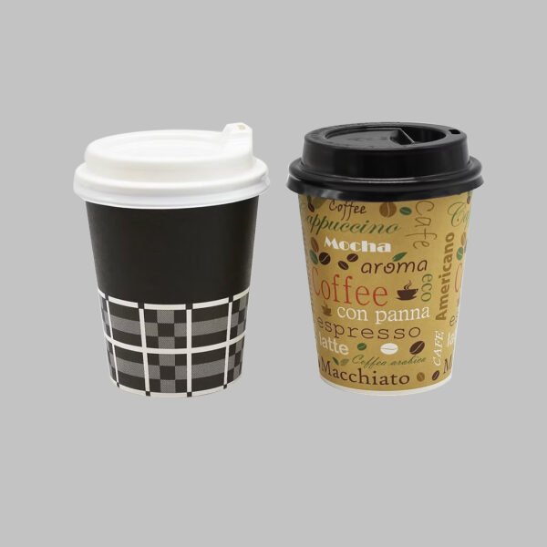 Paper coffee cup lids packaging
